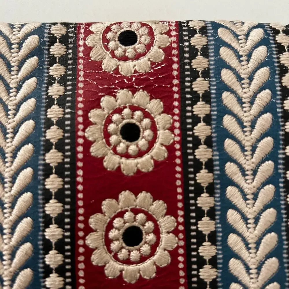 Brighton Bronte Organizer Bag Black Leather Embroidered Western Boho Shoulder